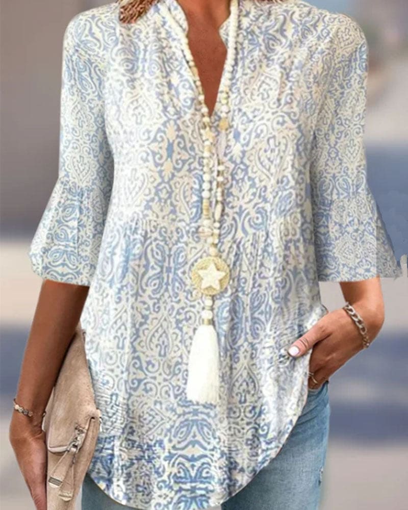 Dafna | Blouse à manches 3/4 avec impression de fleurs