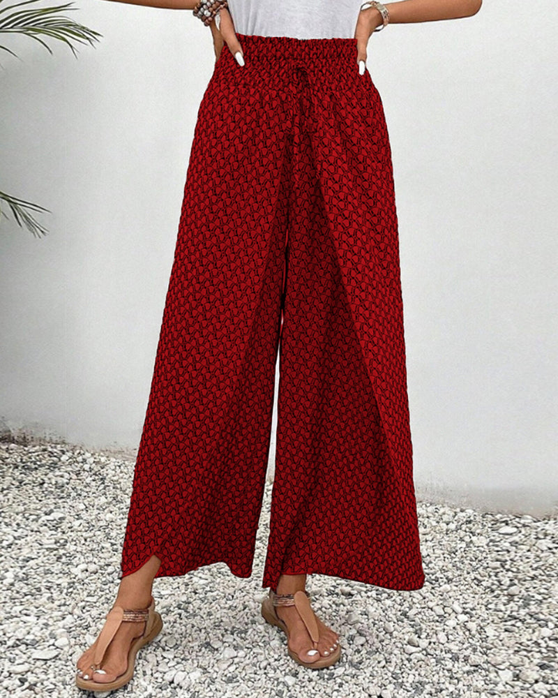 Cathy | Pantalon à motifs géométriques avec jambe évasée