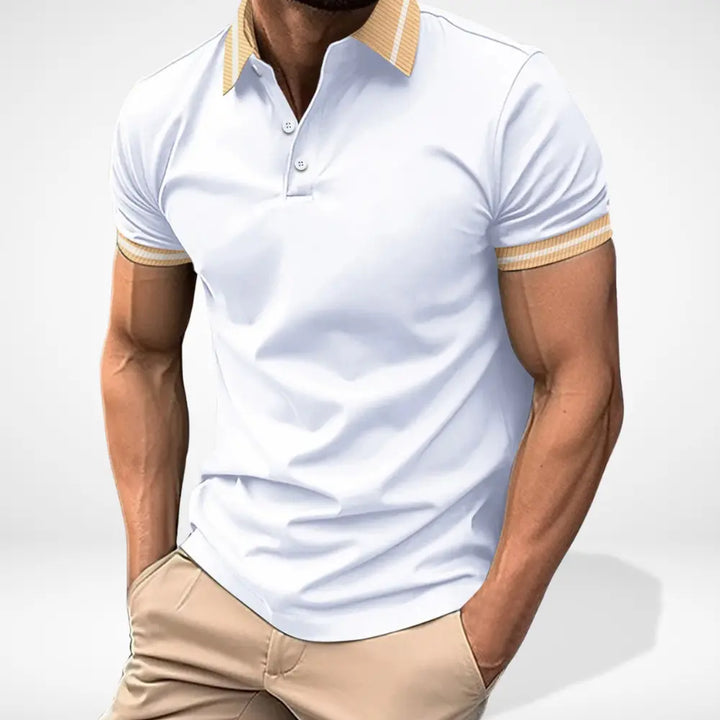Polo manches courtes à col contrasté pour Homme – Leei