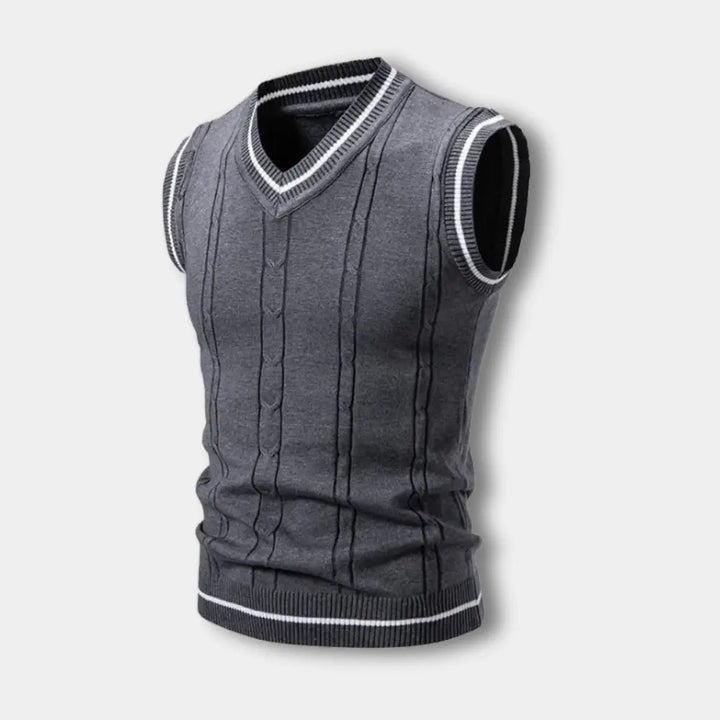 Pull sans manches à col contrasté pour Homme – Troy