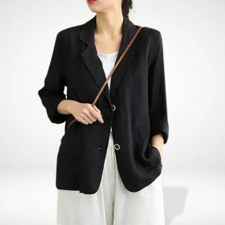 Blazer droit à manches retroussées pour Femmes – Leya