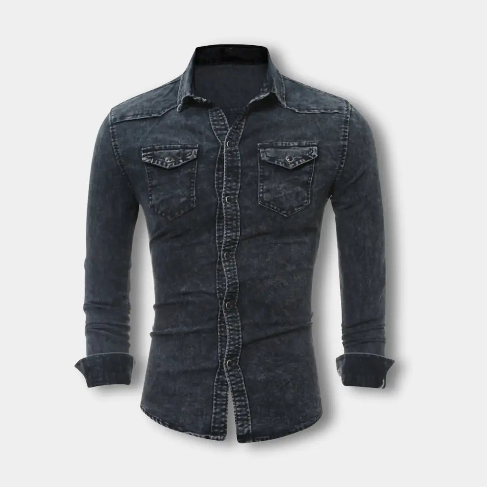 Chemise à manches longues effet délavé pour Homme – Riku