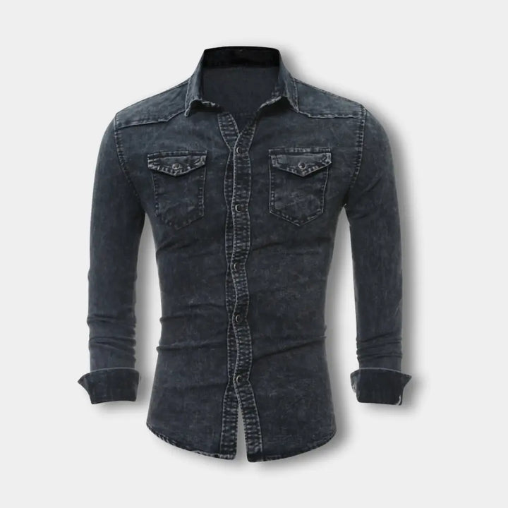 Chemise à manches longues effet délavé pour Homme – Riku
