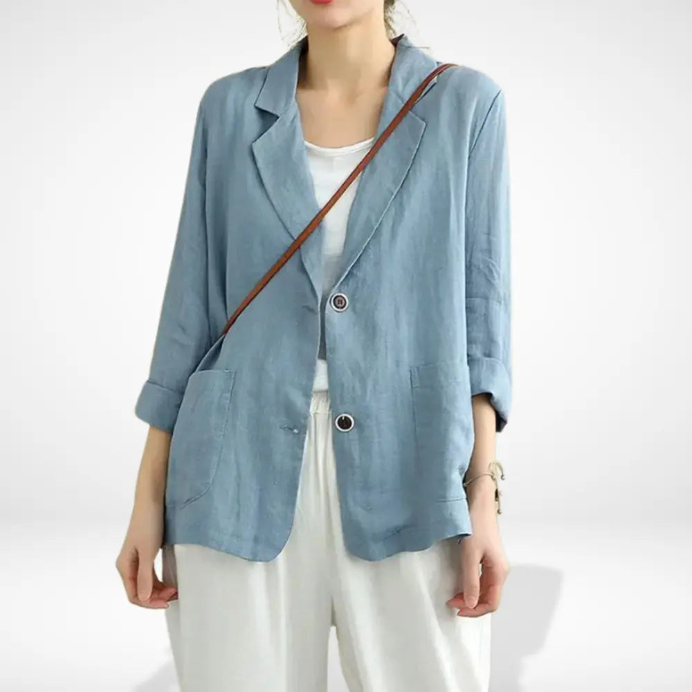 Blazer droit à manches retroussées pour Femmes – Leya