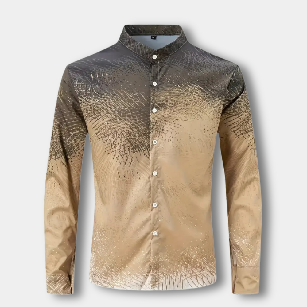 Polo homme à col mao imprimé graphique - Bernard