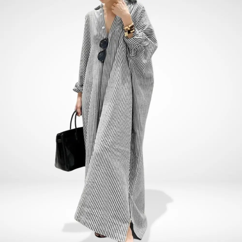 Robe longue à rayures amples et fluides pour Femmes – Claire