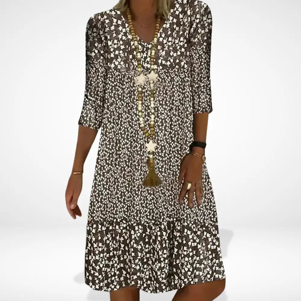 Robe d'été fluide à imprimé fleuri contrasté pour Femme – Rosalinds