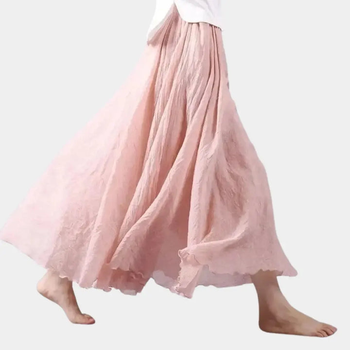 Jupe longue fluide à effet froissé pour Femme – Miquel