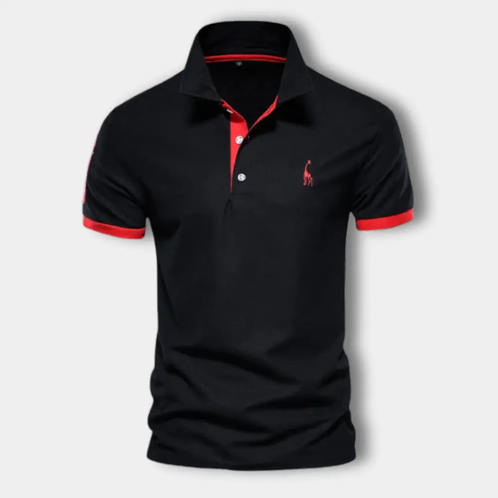 Polo classique avec contraste rouge élégant pour Homme – Juliu