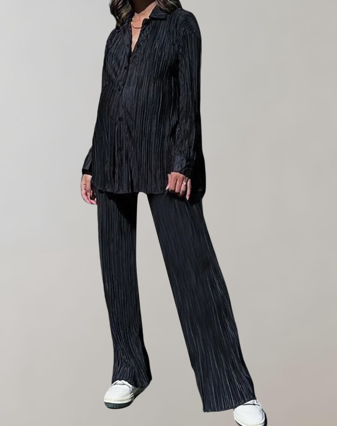 Chi | Femmes plissées 2 pièces pantalon ensemble