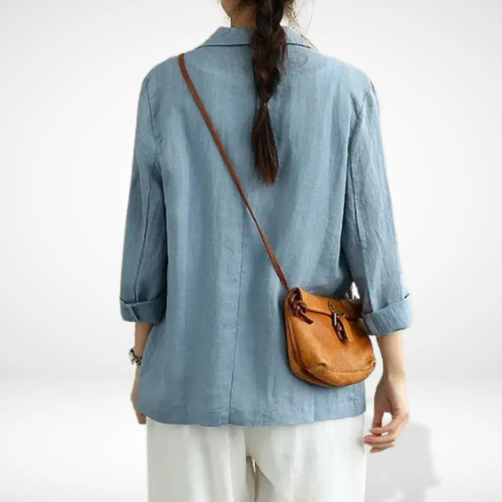 Blazer droit à manches retroussées pour Femmes – Leya