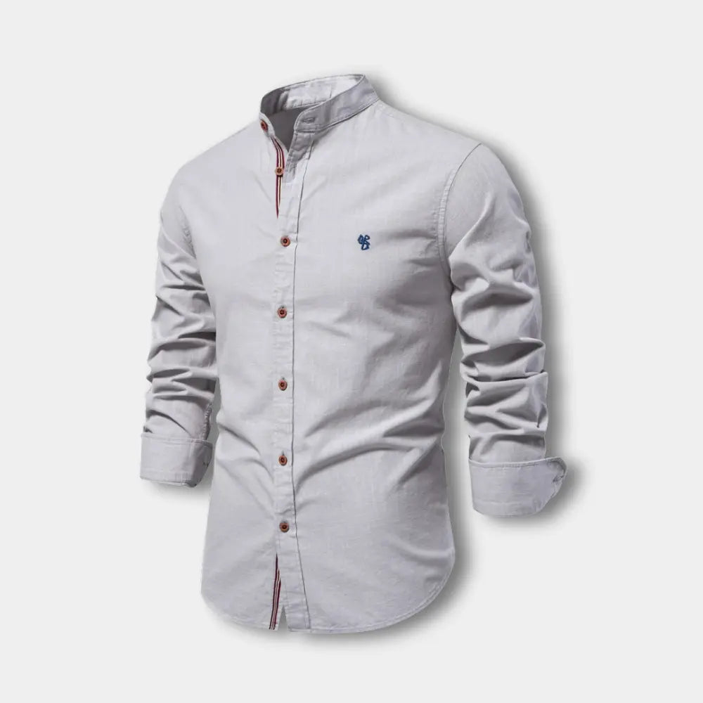 Blouse col mao à boutons contrastés pour Homme – Mukul