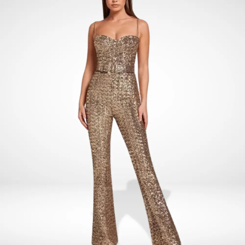 Combinaison à sequins coupe bustier ajustée pour Femmes – Julianne