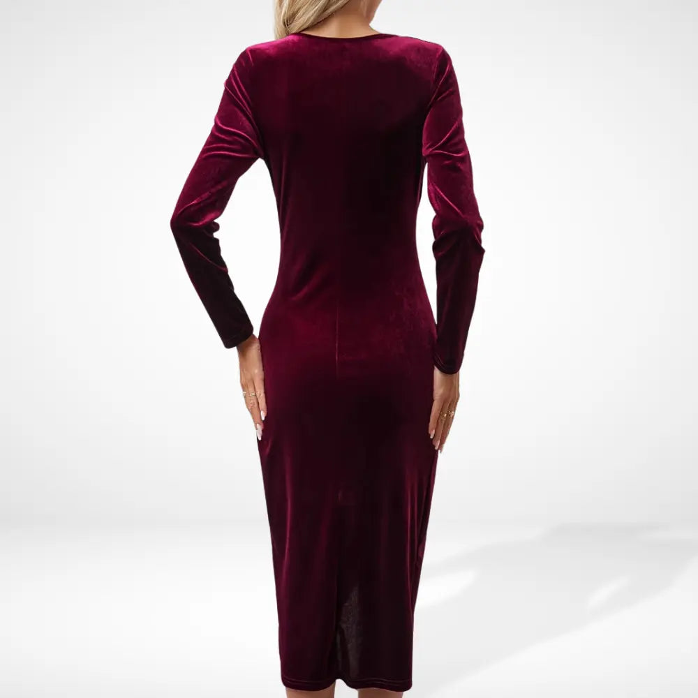 Robe de soirée drapée croisée Midi pour Femme – Loriy