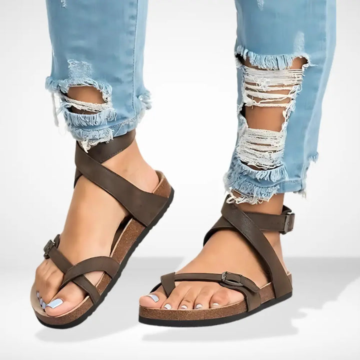 Sandales croisées à boucle réglable pour Femme – Krieste