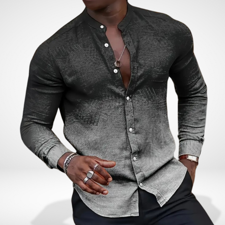 Polo homme à col mao imprimé graphique - Bernard