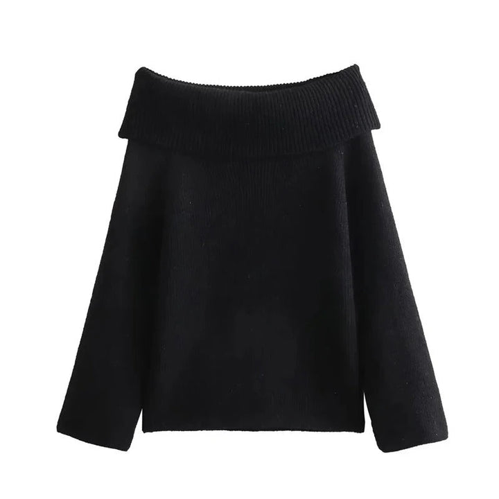 Athena | Elegant Solid Off Shoulder Sweater for Women