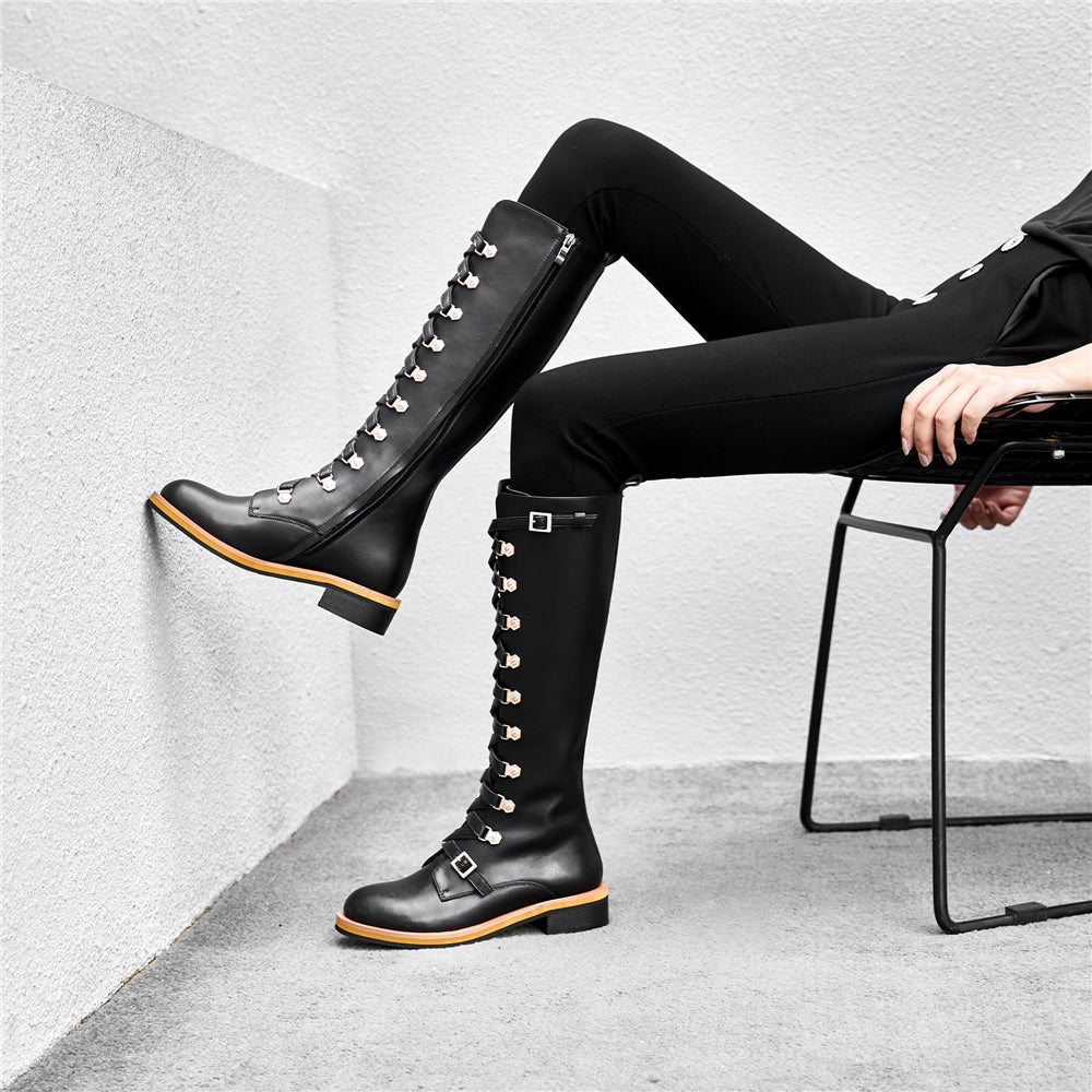 Nora | Bottes robustes en cuir pour femmes