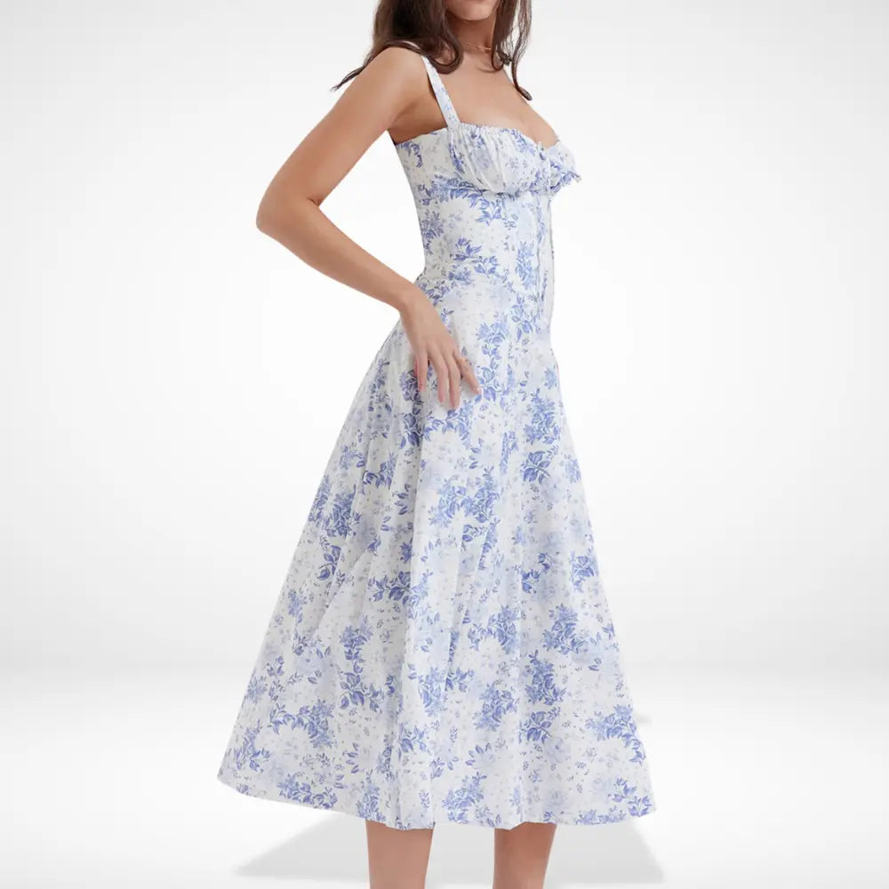 Robe d’été longue à fleurs fendues pour Femmes – Melanie