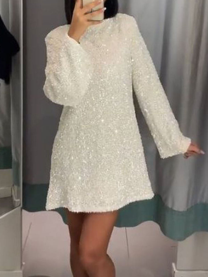 Janice | robe à paillettes avec nœud et fermeture à nœud