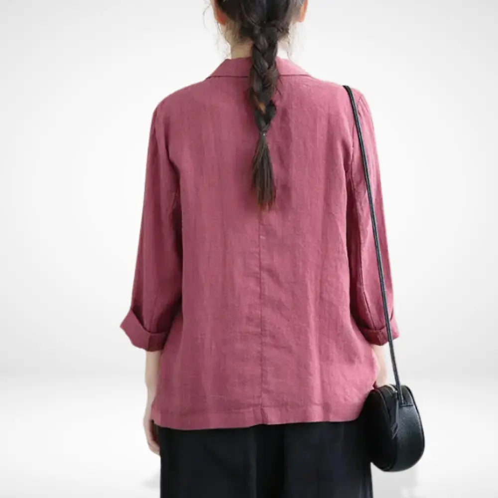 Blazer droit à manches retroussées pour Femmes – Leya