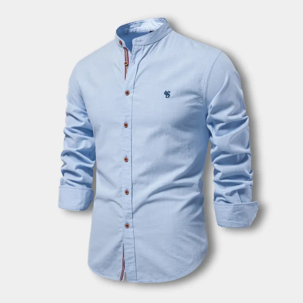 Blouse col mao à boutons contrastés pour Homme – Mukul