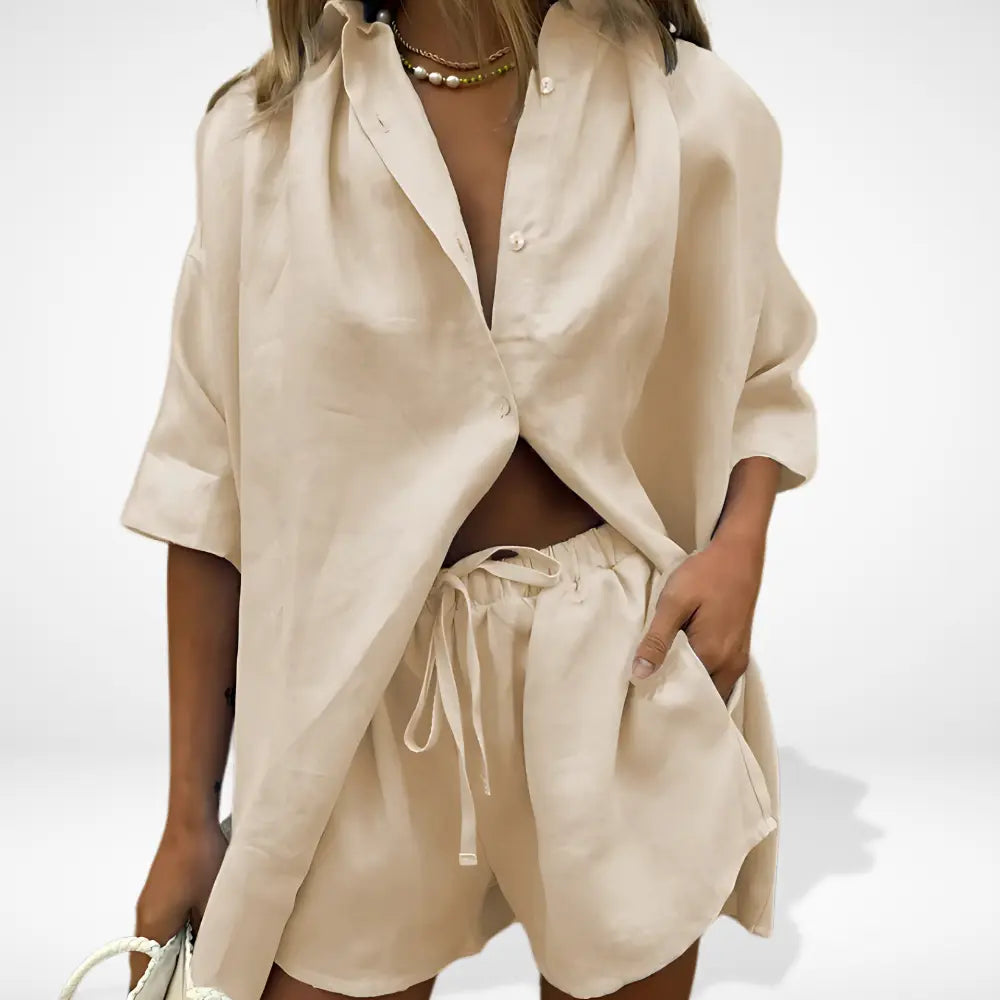 Ensemble coordonné à coupe ample et allure fluide pour femmes – Tinang