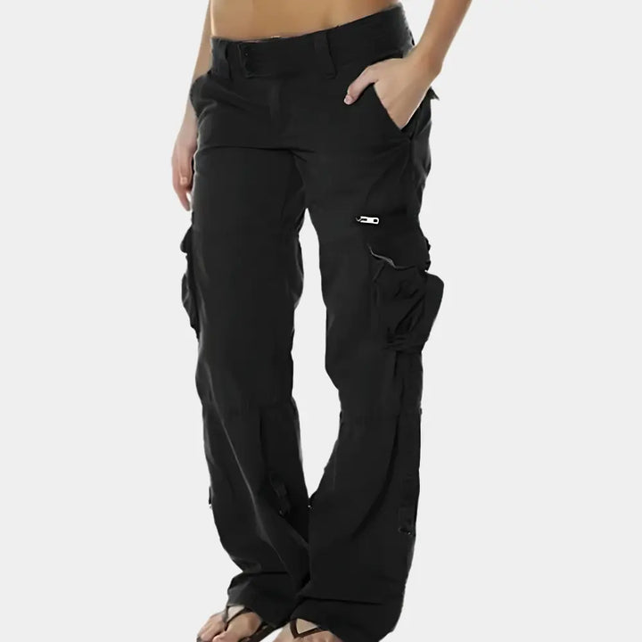 Pantalon cargo à poches larges contrastées pour Femmes – Arlene