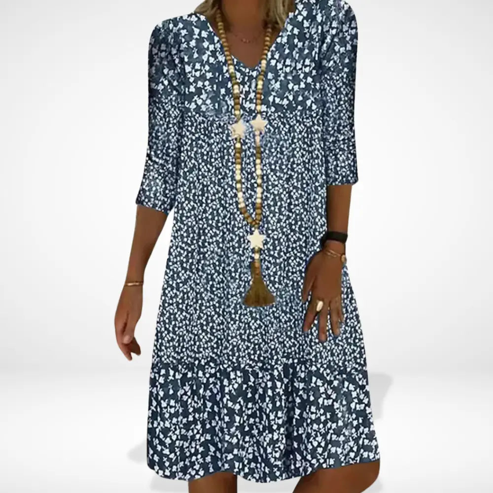 Robe d'été fluide à imprimé fleuri contrasté pour Femme – Rosalinds