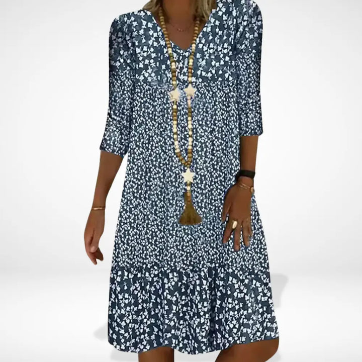 Robe d'été fluide à imprimé fleuri contrasté pour Femme – Rosalinds