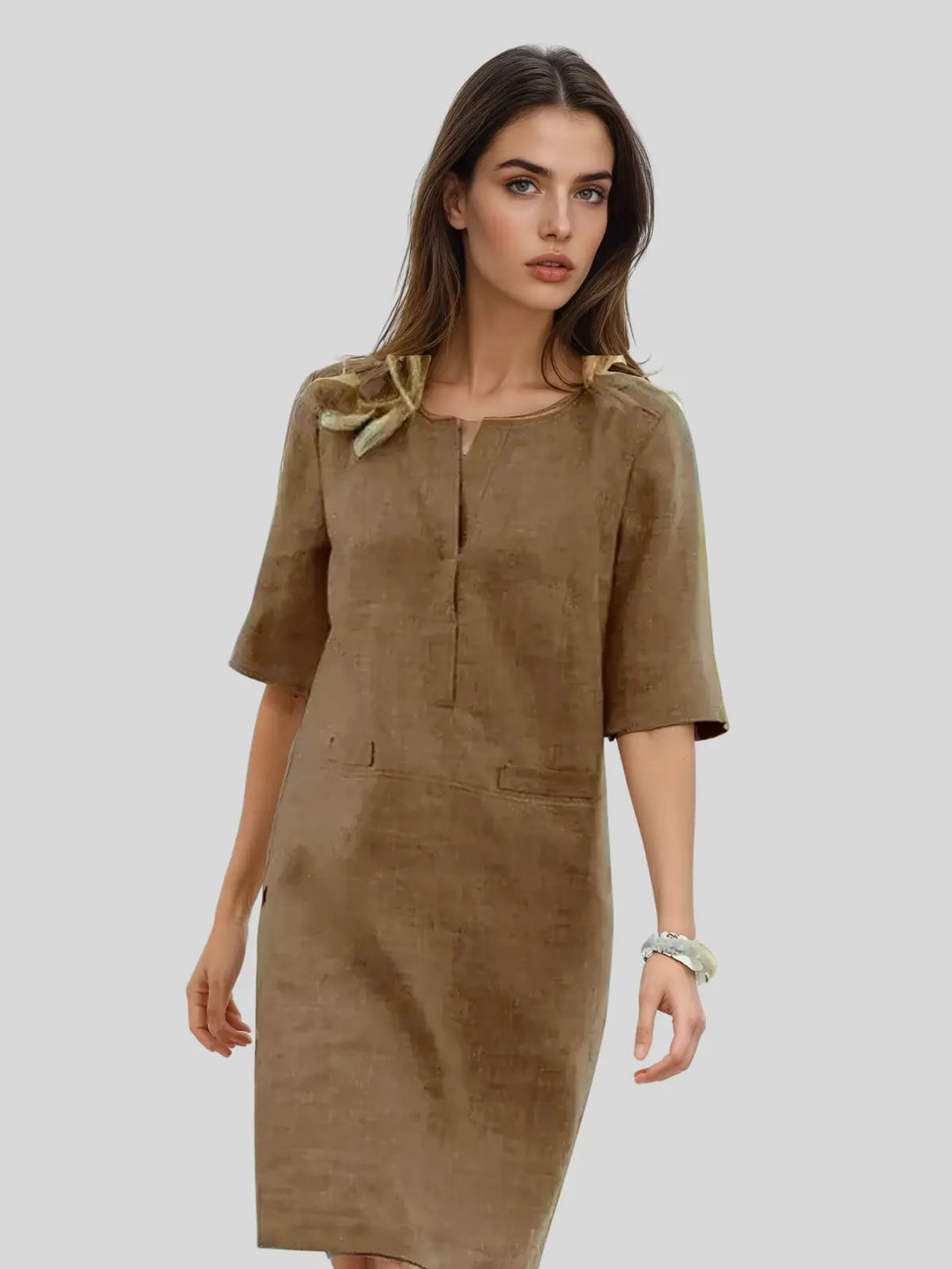 Damen Sommer Midi Kleid – Hauzini