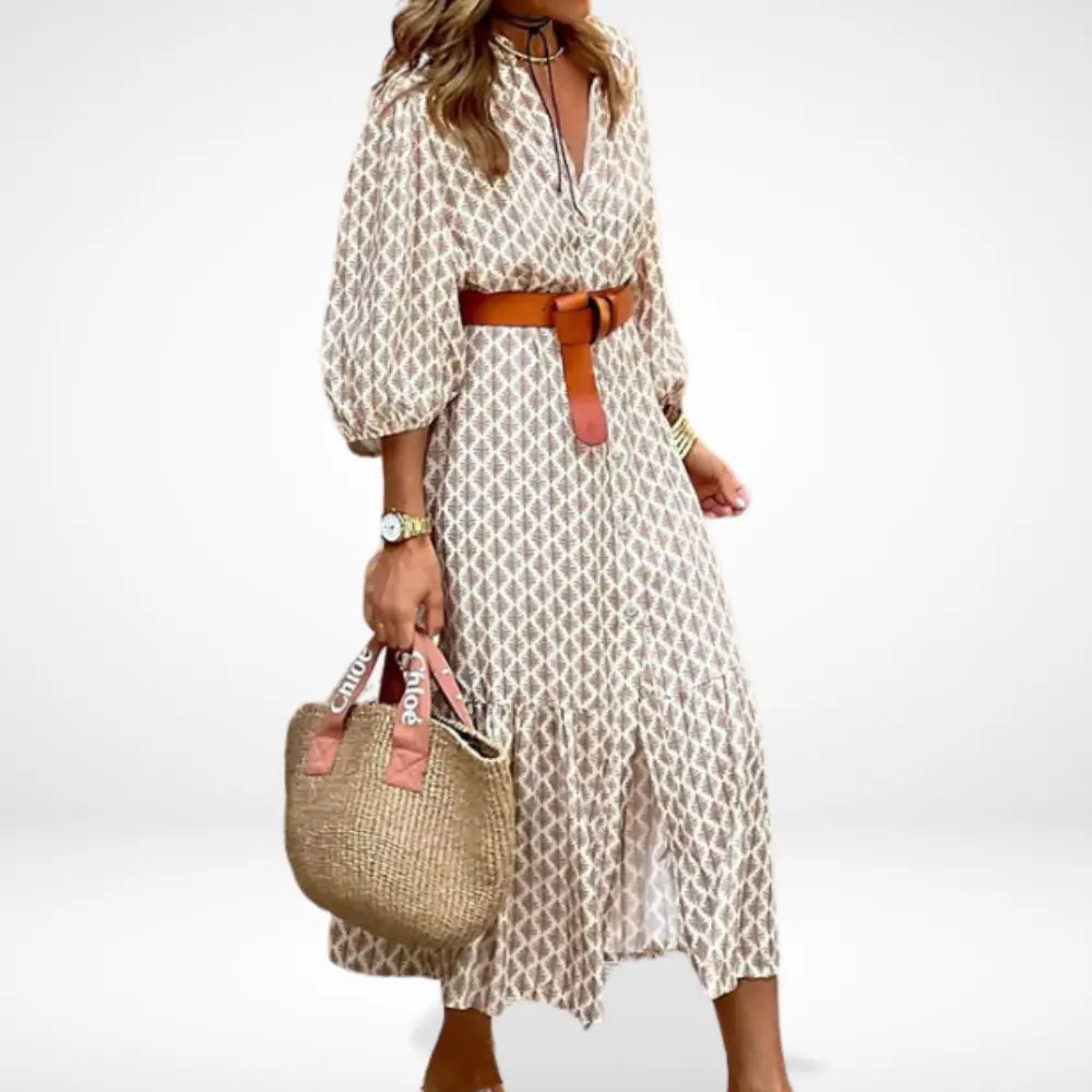 Robe d'été longue à imprimé graphique pour Femme – Rhoda