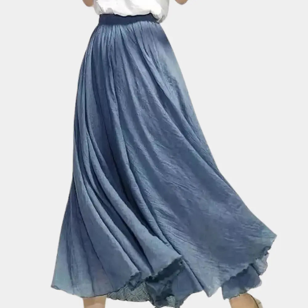 Jupe longue fluide à effet froissé pour Femme – Miquel