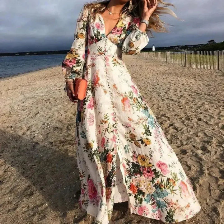 Femme Fleurie Maxi Robe de plage – Janis