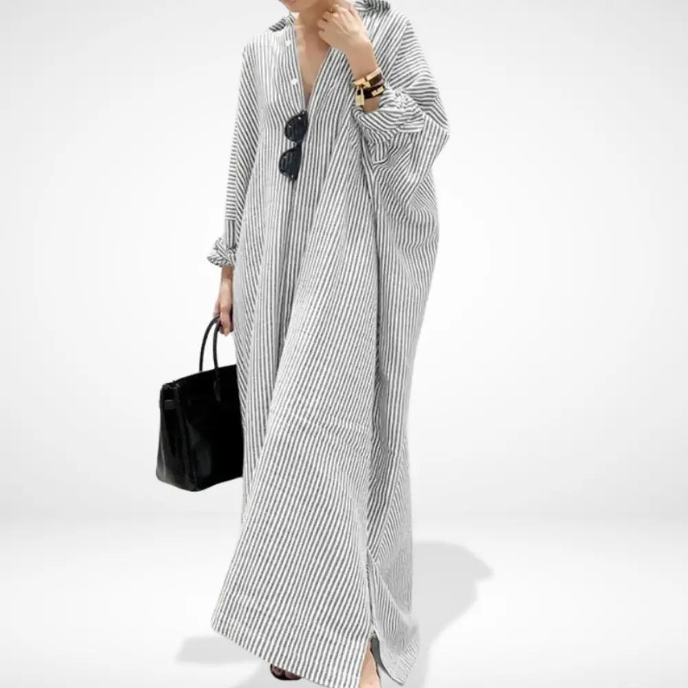 Robe longue à rayures amples et fluides pour Femmes – Claire