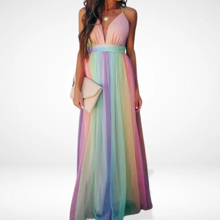 Robe longue de cocktail fluide et dégradée pour Femme - Lezx