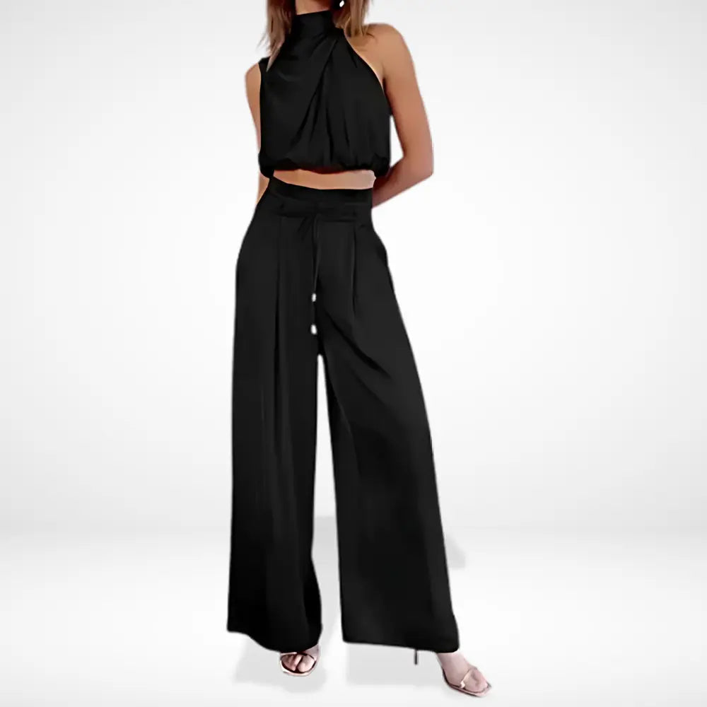 Haut court drapé à col montant pour Femmes – Rosayne