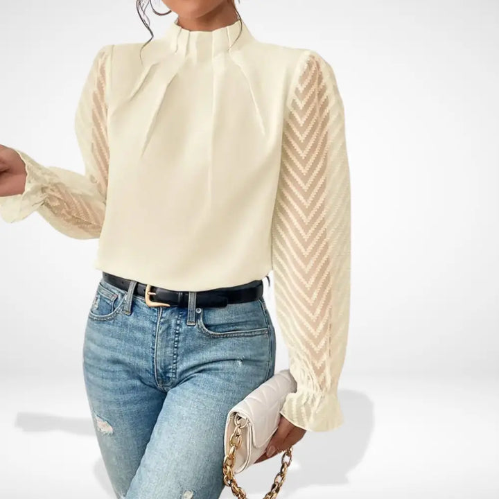 Haut manches ajourées fluide Femme – Aleksandra