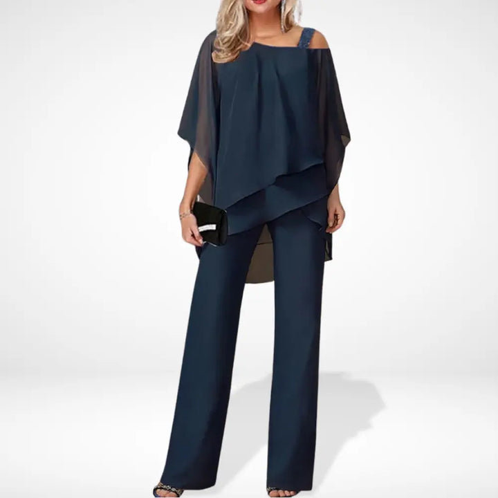 Ensemble deux pièces drapé à épaules dénudées pour Femme – Jesie
