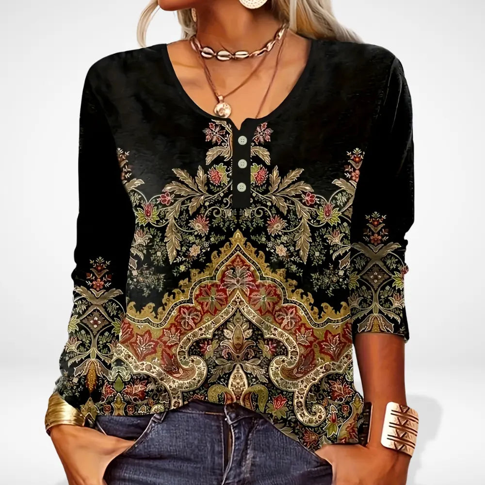 Blouse à motif éclaté multicolore pour Femme – Thelle