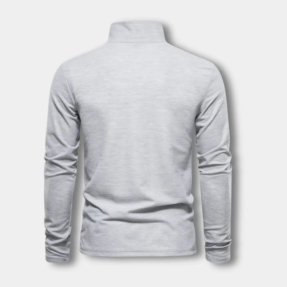 Polo manches longues avec col ouvert contrasté pour Homme – Spence