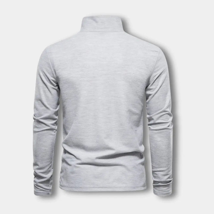 Polo manches longues avec col ouvert contrasté pour Homme – Spence