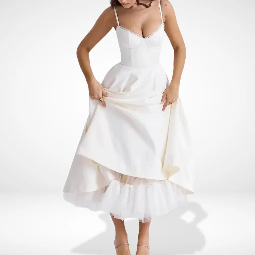 Robe cocktail à jupon contrastant pour Femme – Rosaline