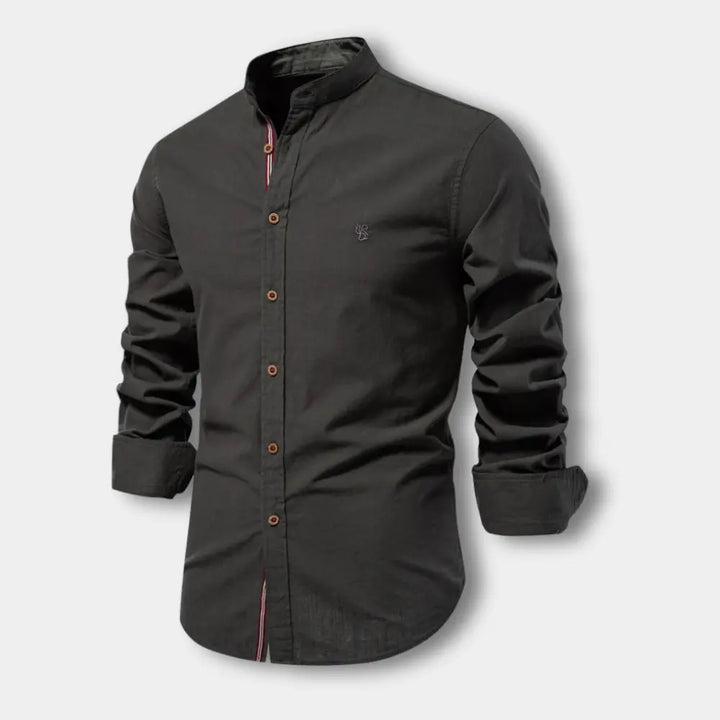 Blouse col mao à boutons contrastés pour Homme – Mukul