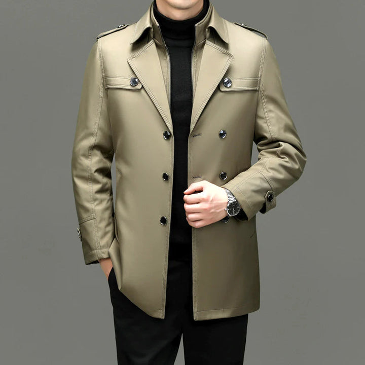 Bryson | Bouton élégant veste longue trench-coat pour hommes