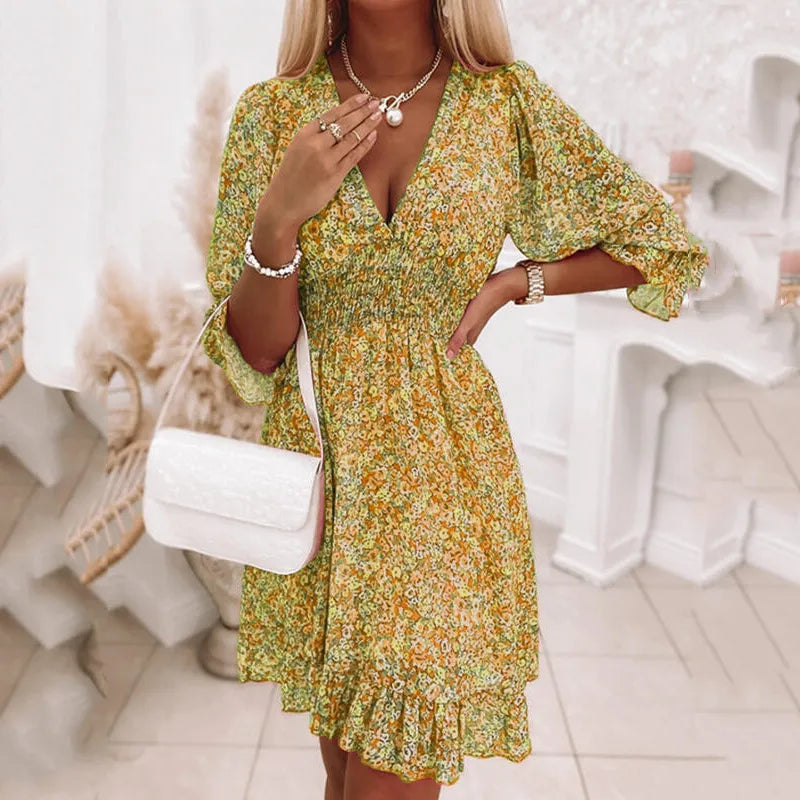 Laureen | Robe fleurie en ligne A