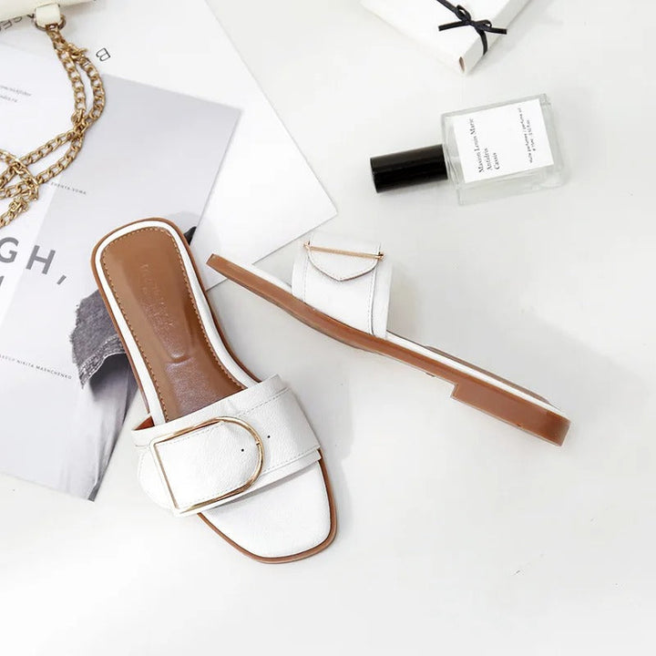 Elsie | Sandales à bout carré en cuir de luxe pour femmes