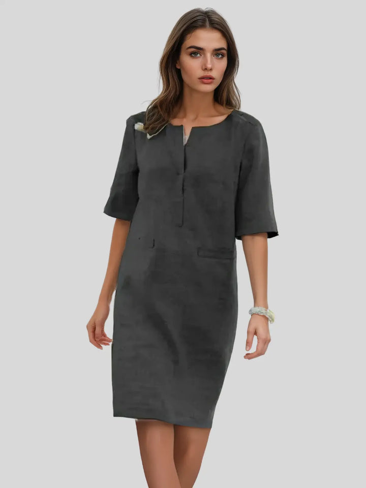 Damen Sommer Midi Kleid – Hauzini