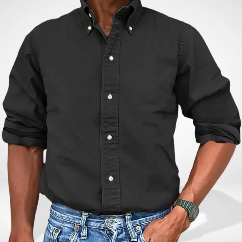 Chemise homme coupe droite col boutonné Jeffry