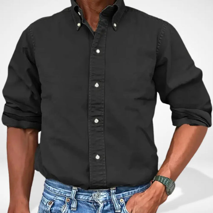 Chemise homme coupe droite col boutonné Jeffry